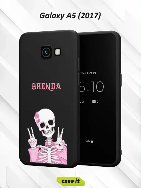 Case it Чехол на Samsung A5 2017с принтом Розовый скелет