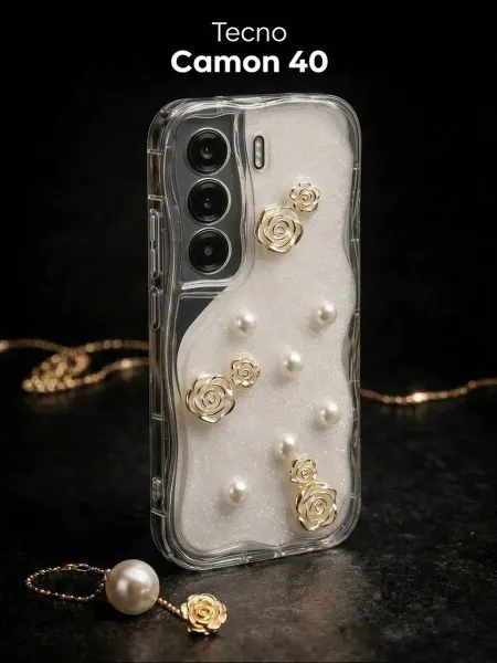 РИНОФОН Чехол с розами и жемчугом на Tecno Camon 40