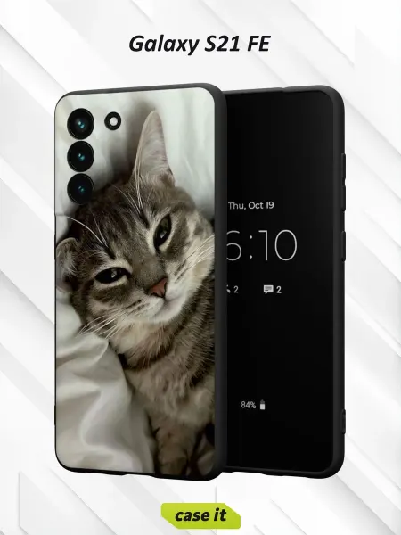 Case it Чехол на Samsung S21 FEс принтом Снежный кот
