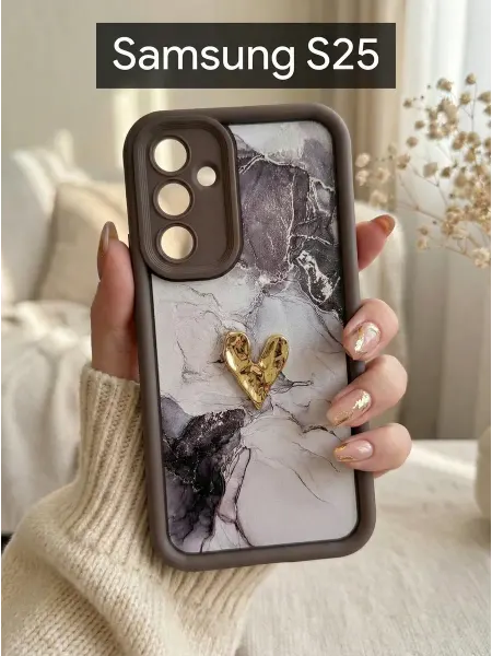 Good Luck Clover Чехол на Samsung S25 Мрамор