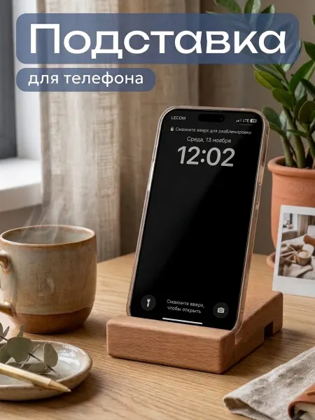 CoNest Подставка для телефона и планшета настольная деревянная