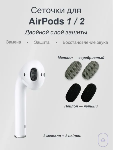 MeshSound Комплект сеток для наушников AirPods 1,2
