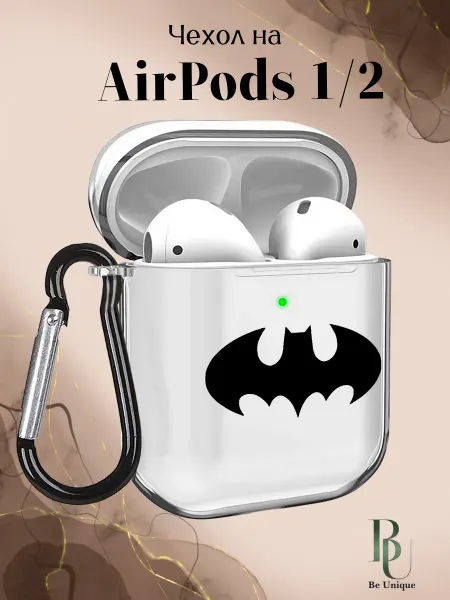 Be Unique Чехол на AirPods 1 и 2 с принтом Бэтмен