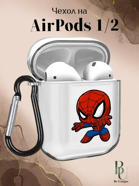 Be Unique Чехол на AirPods 1 и 2 с принтом Человек-Паук