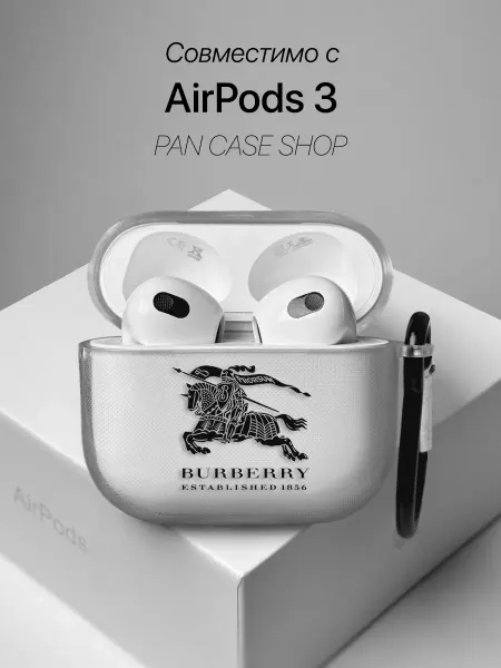 PANCASE Чехол на AirPods 3 с принтом Burberry