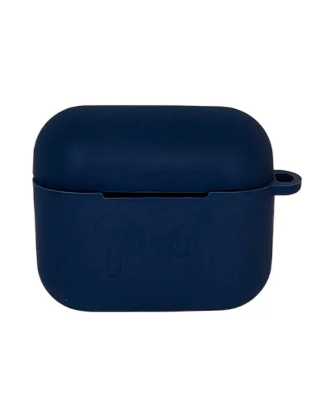 Чехол для Airpods 3 Silicone case, с карабином, темно-синий