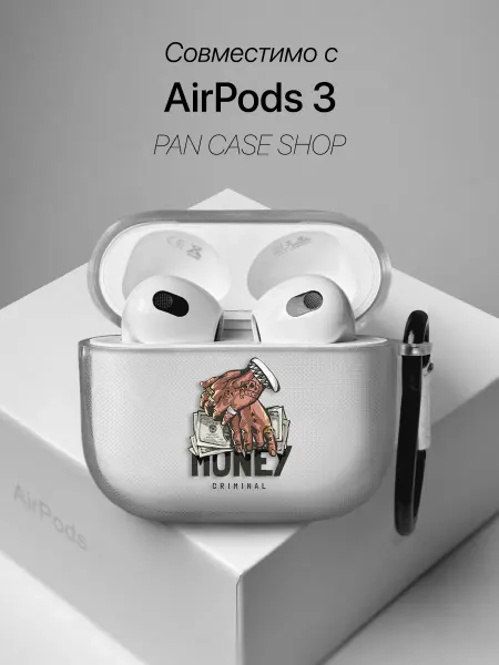PANCASE Чехол на AirPods 3 с принтом money criminai