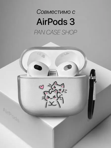 PANCASE Чехол на AirPods 3 с принтом Милые котята