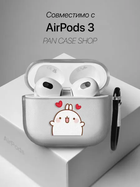 PANCASE Чехол на AirPods 3 с принтом кролик
