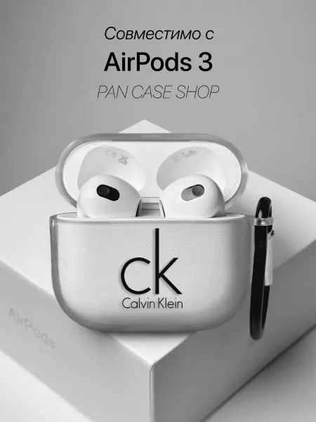 PANCASE Чехол на AirPods 3 с принтом CK