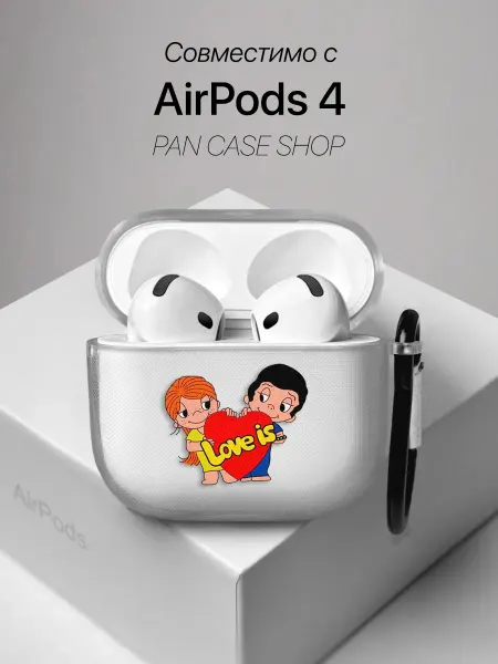 PANCASE Чехол на AirPods 4 с принтом Love