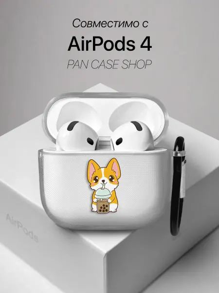 PANCASE Чехол на AirPods 4 с принтом Корги