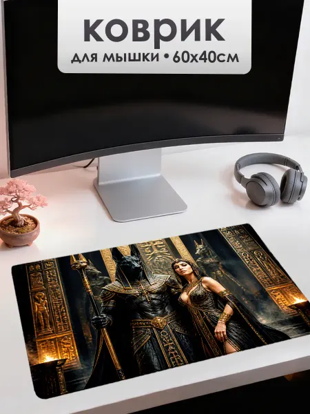 УютПро Коврик для мышки Анубис и Клеопатра 60х40