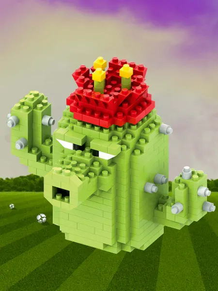 Zombie vs plants 3D 3D Конструктор Кактус