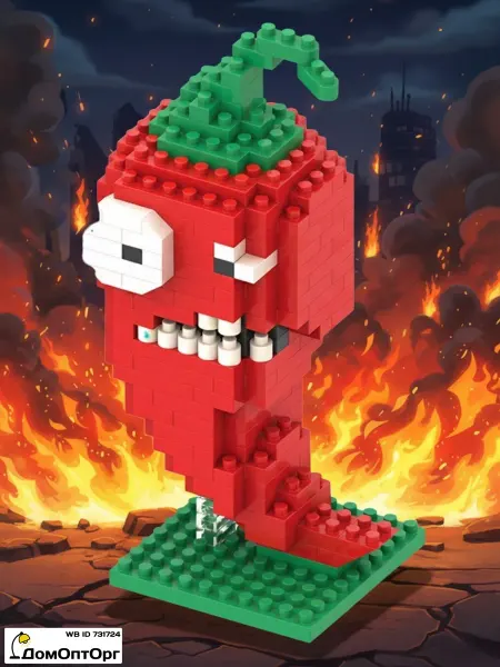 Zombie vs plants 3D 3D Конструктор Халапеньо