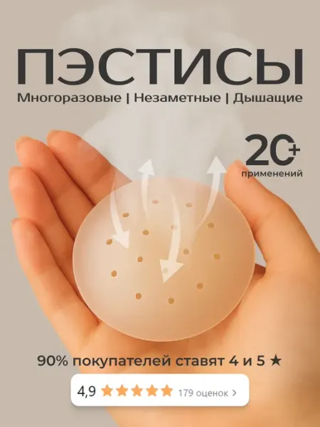 Ken Qo Пэстисы силиконовые накладки на грудь с перфорацией