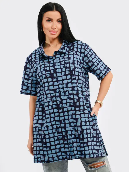 ROYAL TEXTIL Туника-рубашка хлопок большие размеры