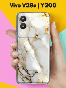 Чехол на Vivo V29e 5G / Vivo Y200 с принтом Золотой мрамор