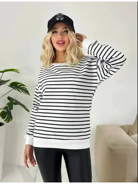 VOI-FASHION Лонгслив оверсайз в полоску