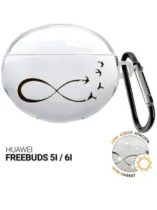 Чехол на Huawei FreeBuds 5i / 6i с принтом "Бесконечность" прозрачный