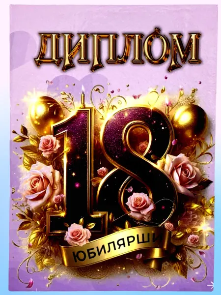 То-Да-Сё Диплом Юбилярши 18 лет