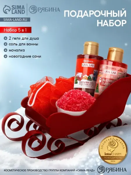 Домный Новогодний подарочный набор для ухода в санях