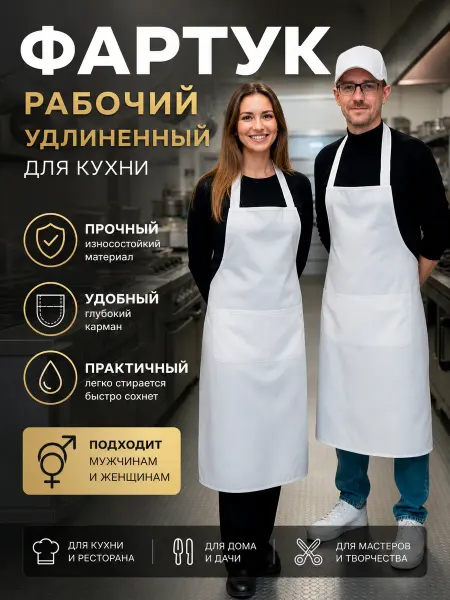 Люсек и Ко Легкий поварской фартук удлиненный
