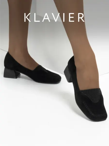 KLAVIER Туфли женские черные замшевые