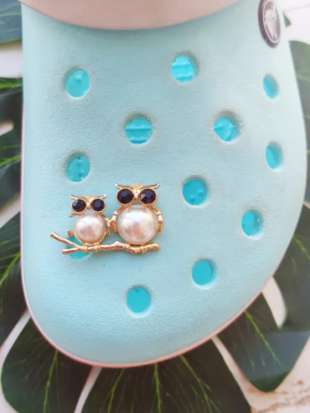 Fun_Jibz Джибитс совы со стразами на Crocs жемчуг