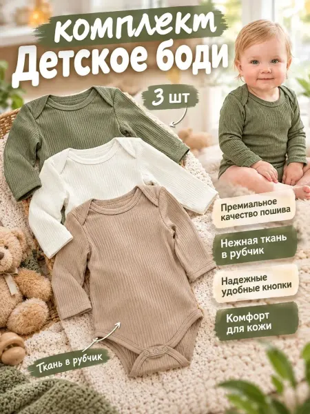 MySunshine Комплект боди для новорожденных 3 штуки