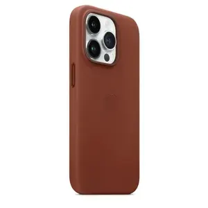 Кожаный чехол для iPhone 15 Pro Коричневый