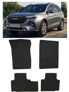 Ева коврики HAVAL M6 2021 -/ Ева ЭВА РОМБ/ цвет Черный c серой окантовкой / EVA Smart / коврики в салон автомобиля Хавал