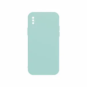 Чехол Silicone Case для iPhone Xs Max с закрытым низом, цвет аквамарин