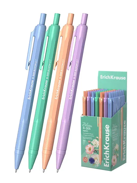 ERICH KRAUSE Ручка шариковая 50 автомат ErichKrause R-305 Pastel синяя