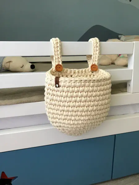 Shershulya_decor Карман на кровать подвесная корзинка вязаная
