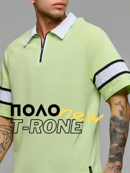 T-RONE Футболка поло оверсайз спортивная хлопок y2k
