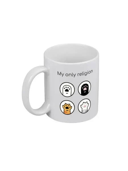 PICHSHOP Кружка белая для чая и кофе с принтом Котолапки по