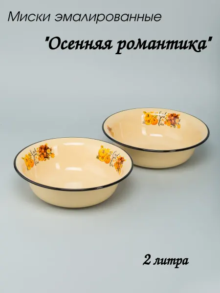 Магнитогорск Миска эмалированная 2 л с рисунком Осенняя романтика