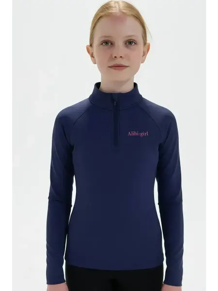 Alibiequestrian Детский лонгслив Конь в сапогах,синий,размер 5XS