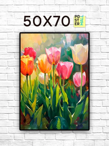 Poster Mall Постер на стену Картина "Тюльпаны" 50х70