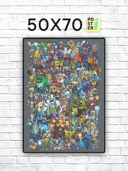 Poster Mall Постер на стену Персонажи из игры Дота 2 (Dota 2) 50х70