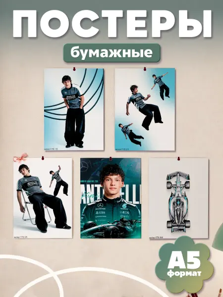 KRASNIKOVA Постеры на стену набор Формула 1 F1 Кими Антонелли
