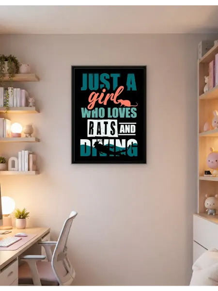 Postersbase Постер Девушка-Крыса, ныряющая с аквалангом 30x40