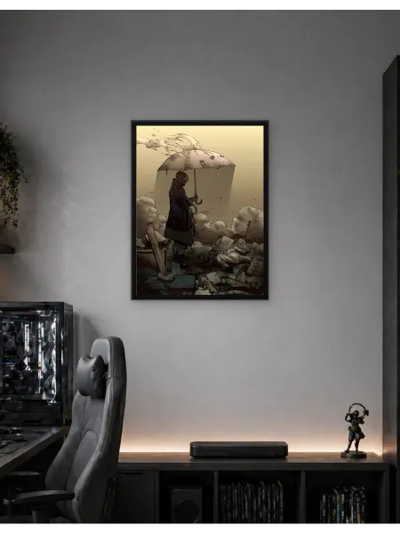 Postersbase Постер Постапокалиптическая фигура с зонтиком 30x40