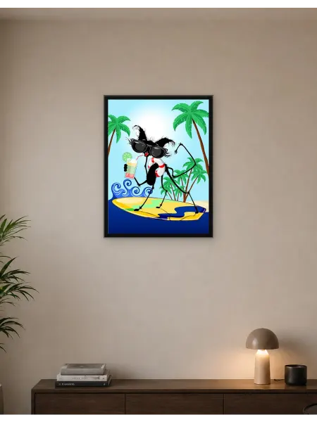 Postersbase Постер Кот Летний Серфер 30x40