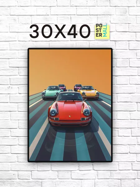 Poster Mall Постер на стену Авто - Porsche 911 ретро 30х40