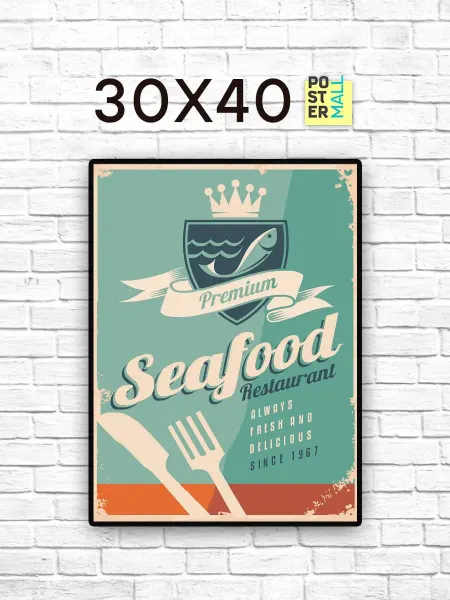 Poster Mall Постер на стену Ретро- Seafood 30х40