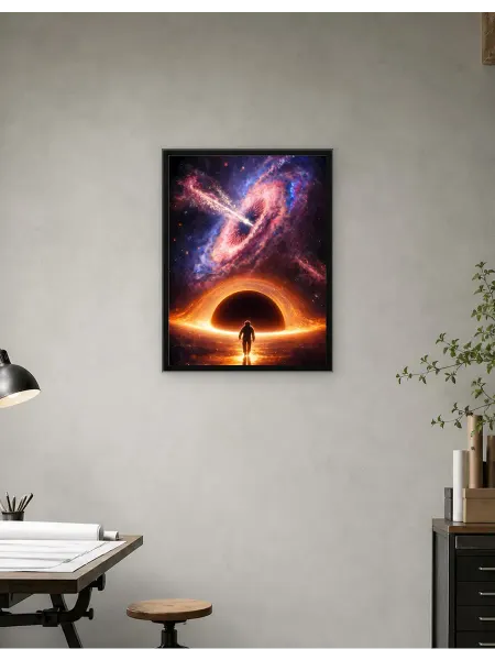 Postersbase Постер Астронавт сталкивается с черной дырой и туманно 50x70