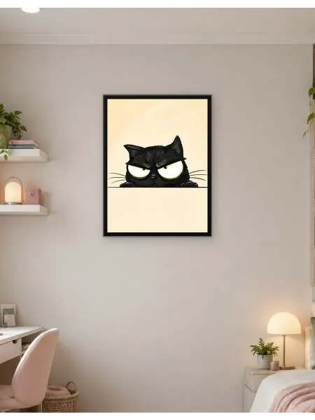 Postersbase Постер Иллюстрации шаржа сварливый черный кот 50x70