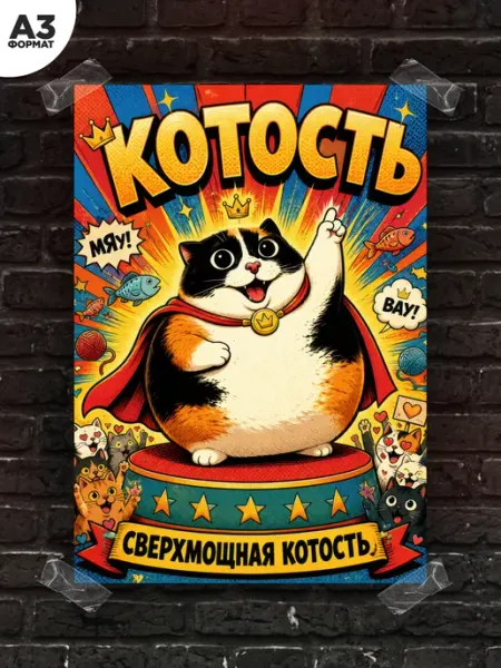 POSTSTAR Постер на стену Котость мем
